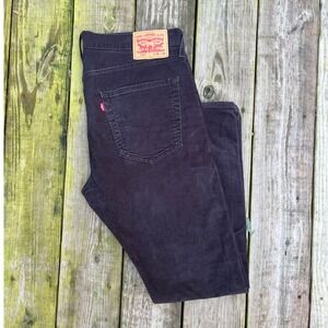 Levi's 511 Brown‎ Corduroy Pants W36 L30 Slim Fit Stretch Jeans Retro Look
